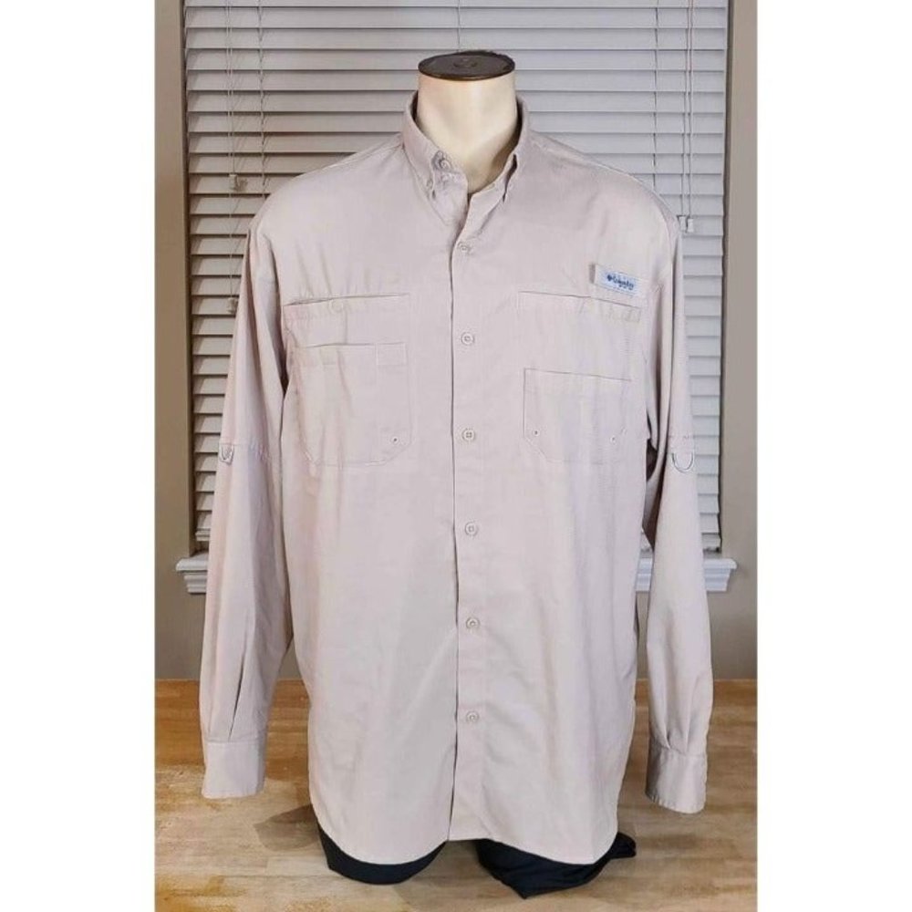 Columbia Size Large Men's PFG Tamiami Long Sleeve Stretch Shirt